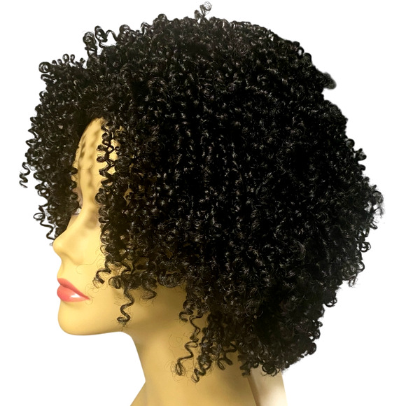 Spiral Twist Coil Curl Wig ASHRO Jet Black Afro Women Teens - NWT - A1030W - Picture 1 of 10